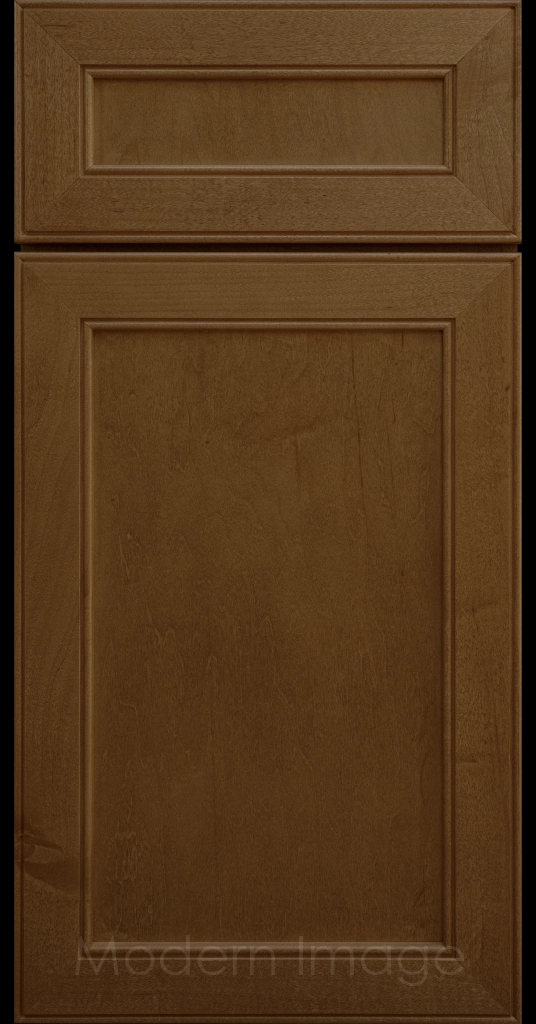 Stained Davis refined Shaker style kitchen cabinet in a Cognac stain by Modern Image AZ.